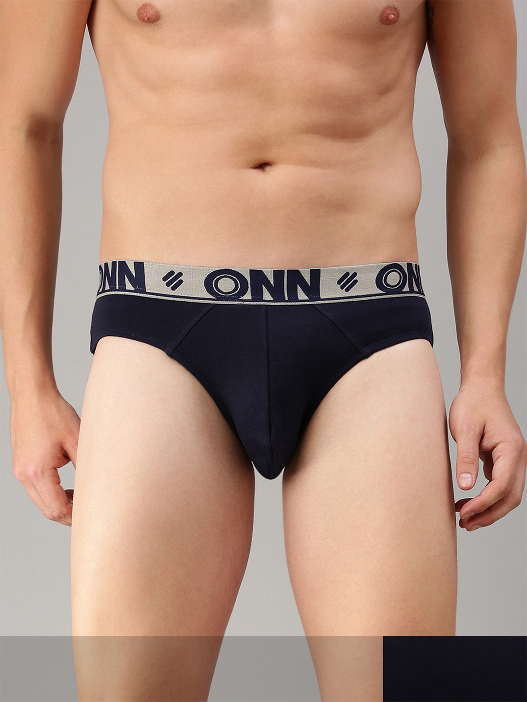 

ONN Men Pack Of 2 Solid Basic Briefs, Navy blue