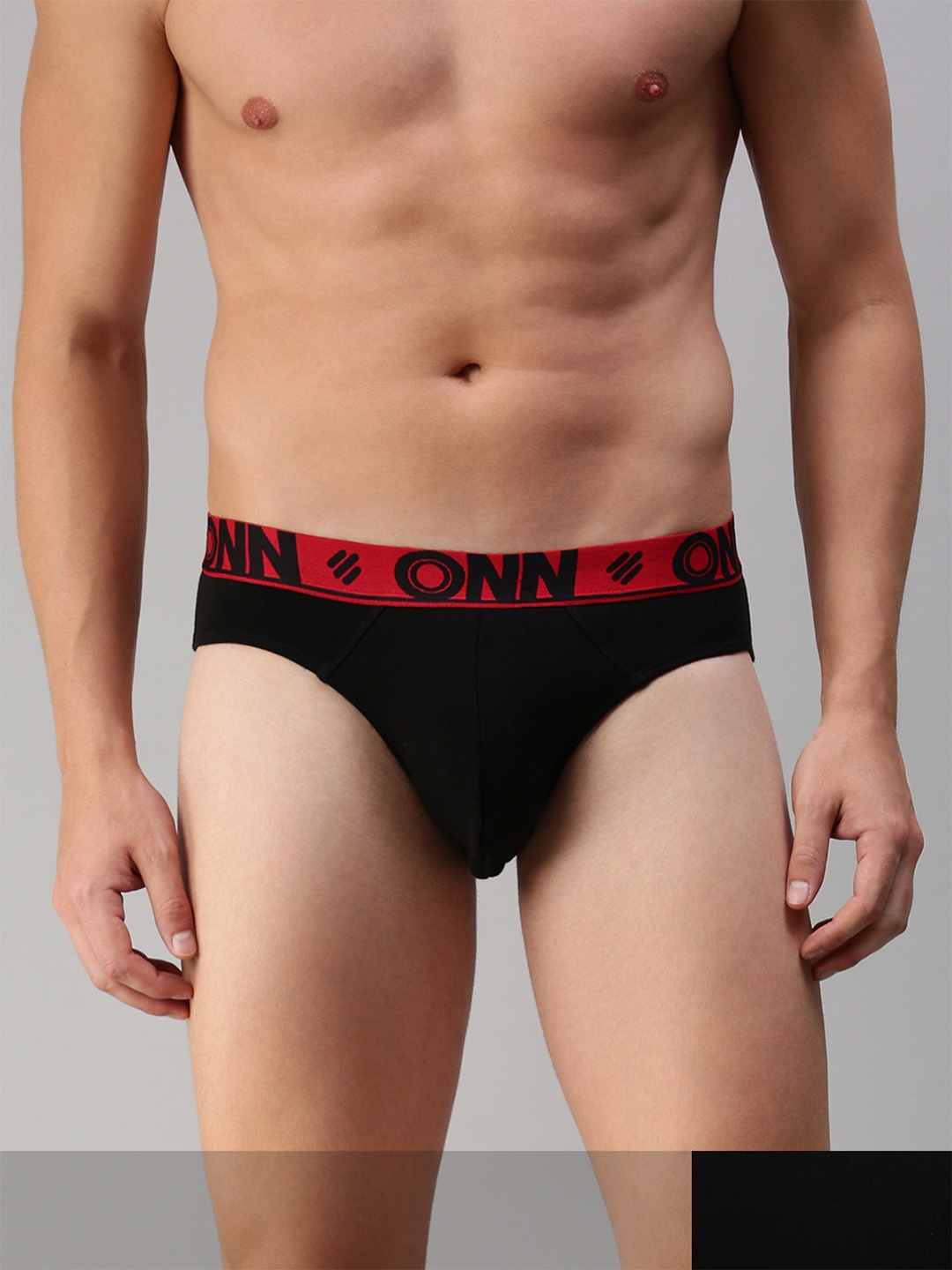 

ONN Men Pack of 2 Black Solid Briefs