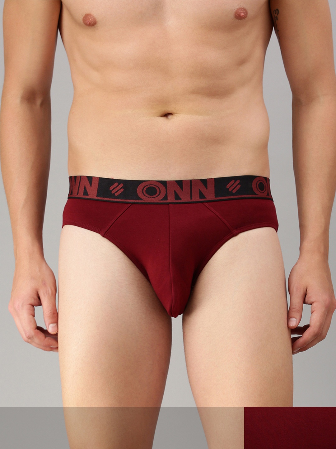

ONN Men Pack Of 2 Solid Basic BriefsONN_271_WN_2PC, Maroon