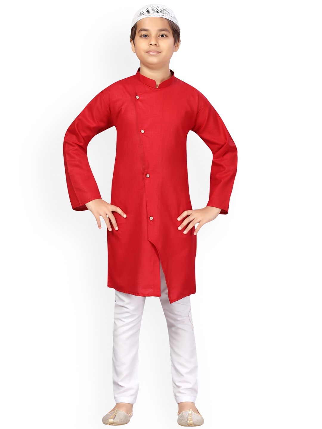 

Aarika Boys Maroon Pure Cotton Kurta with Pyjamas