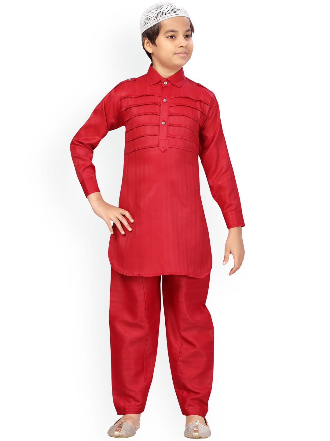 

Aarika Boys Maroon Pure Cotton Kurta with Pyjamas