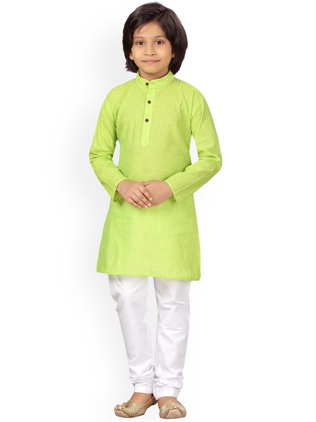 

Aarika Boys Green Pure Cotton Kurta with Pyjamas