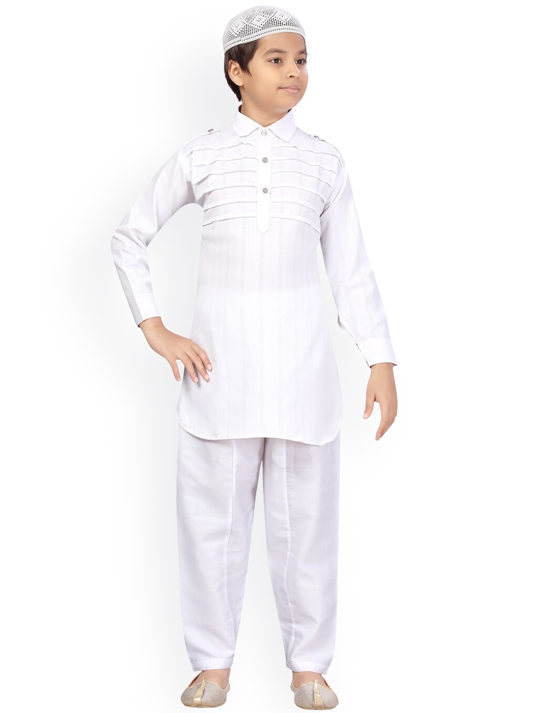 

Aarika Boys White Pure Cotton Kurta with Pyjamas