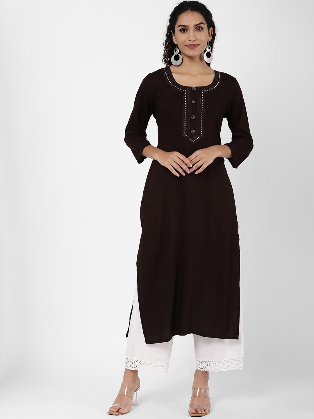

R&B Women Brown Thread Work Kurta