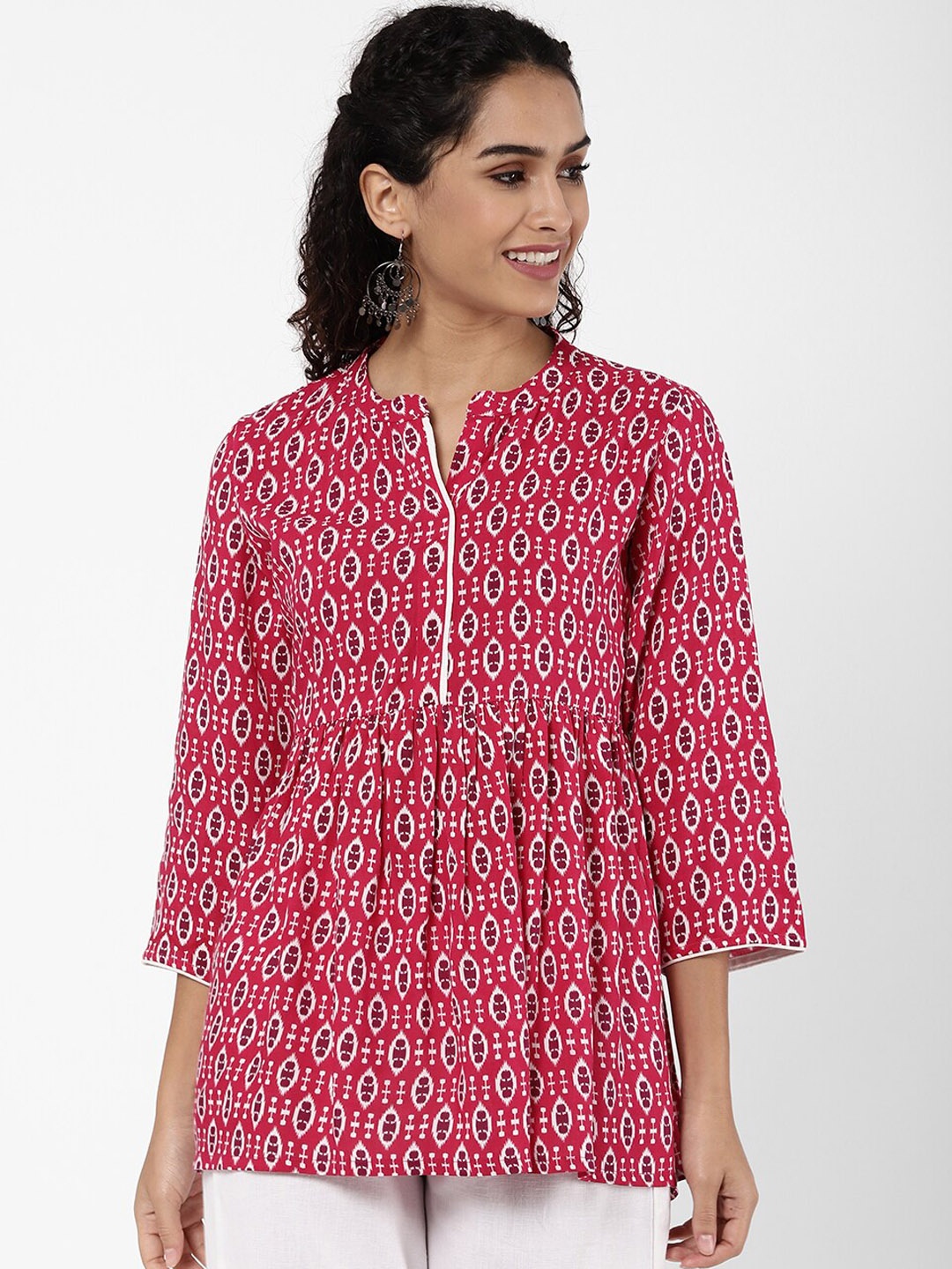 

R&B Women Pink Ethnic Motifs Printed Gotta Patti Kurta