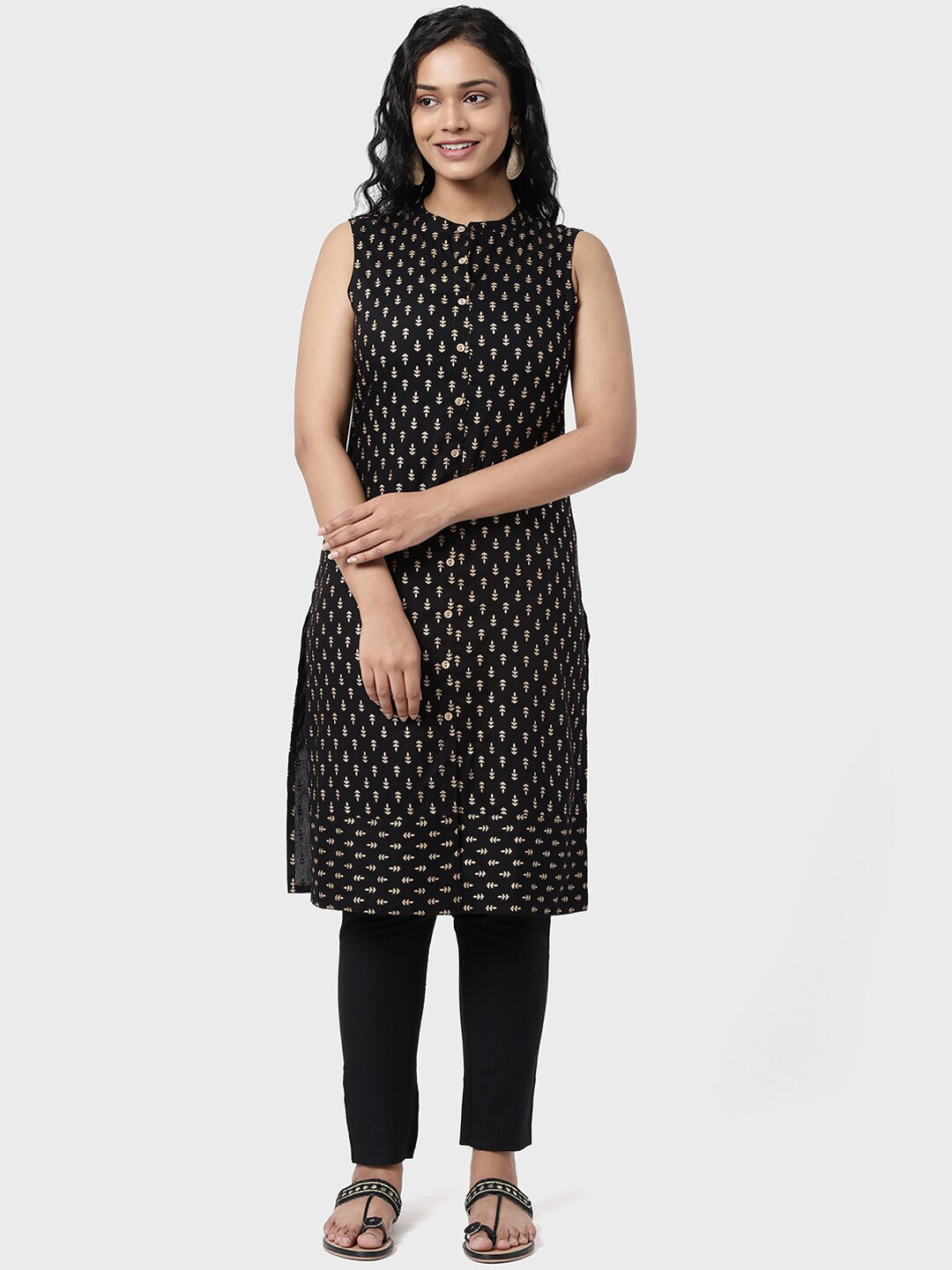 

R&B Women Black Printed Kurta