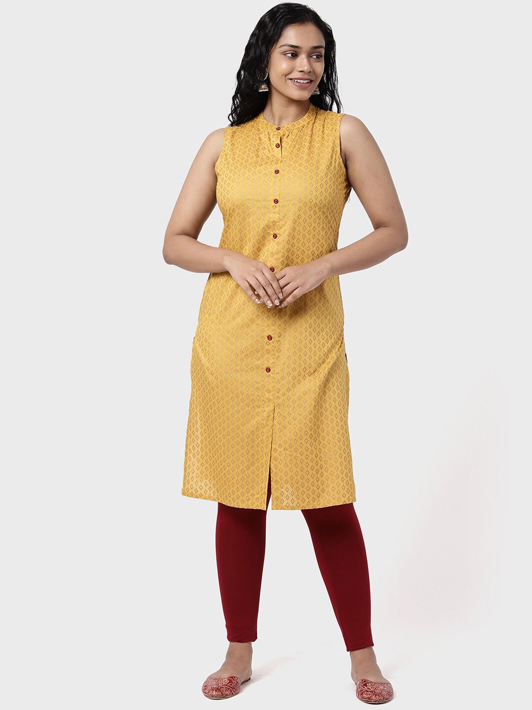 

R&B Women's Yellow Ethnic Motifs Printed Kurta