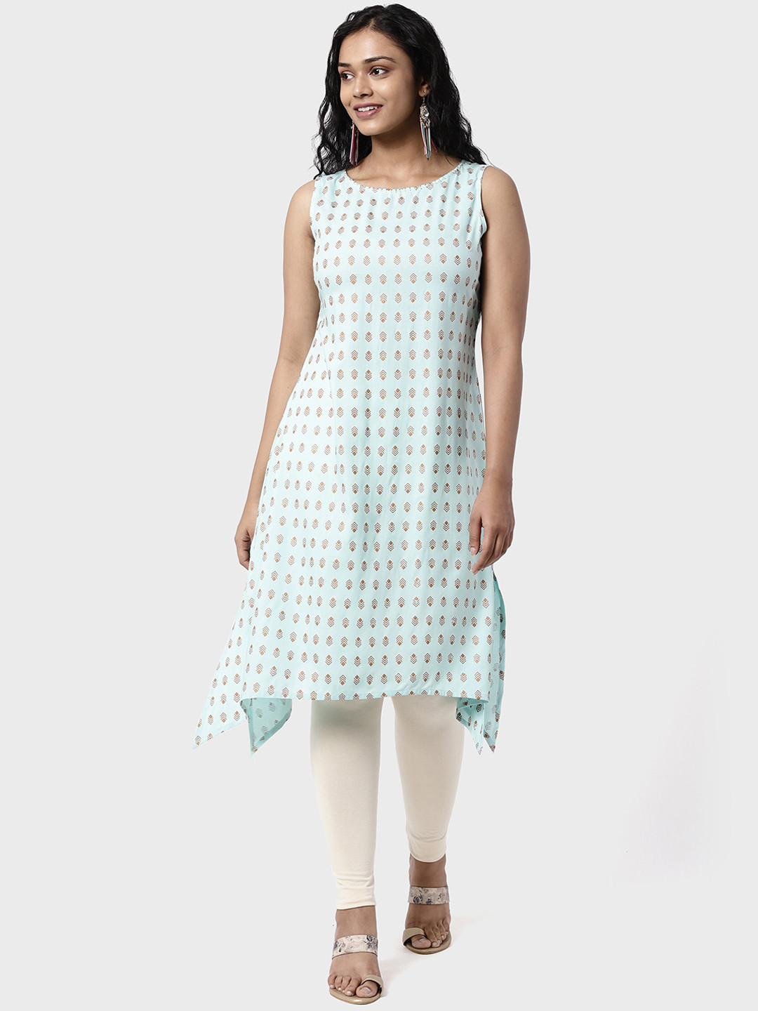 

R&B Women Blue Geometric Printed Kurta
