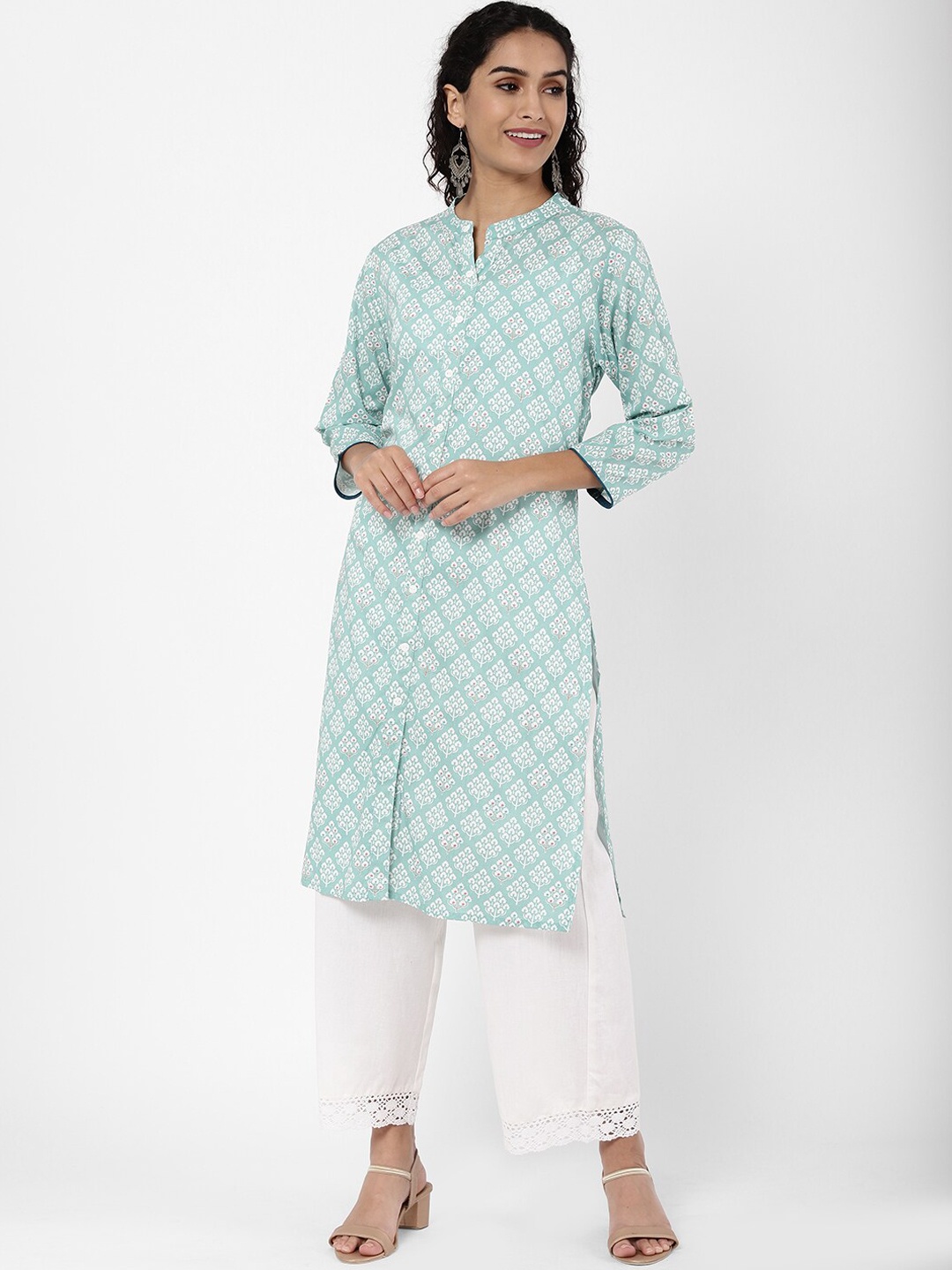 

R&B Women Blue Floral Printed Floral Kurta