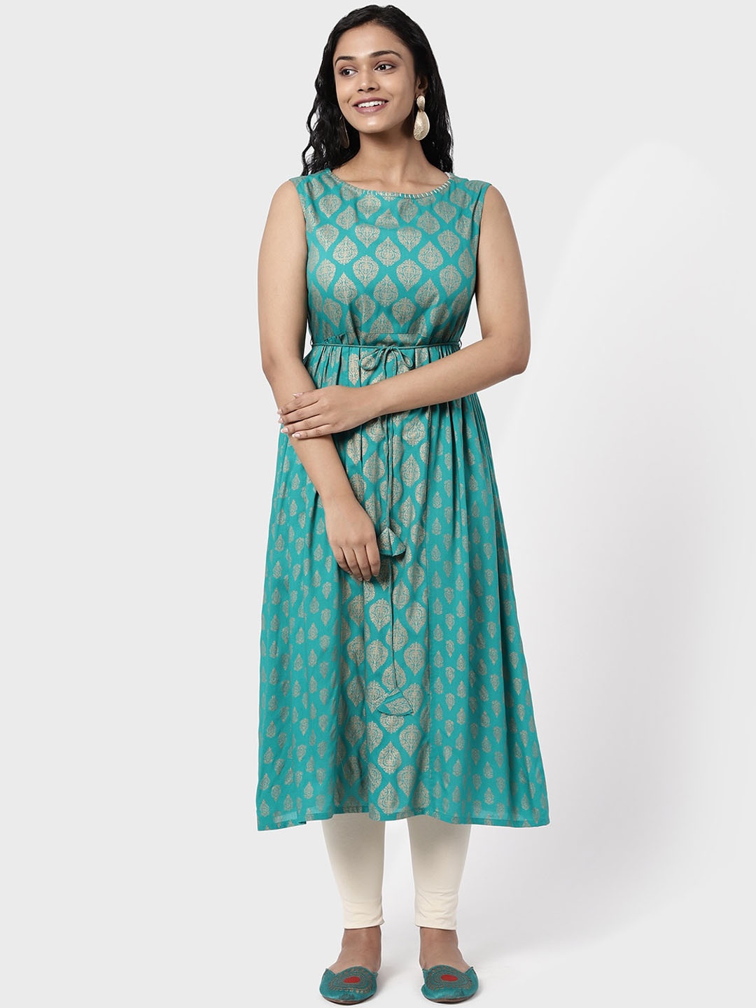 

R&B Women Blue Ethnic Motifs Printed Kurta