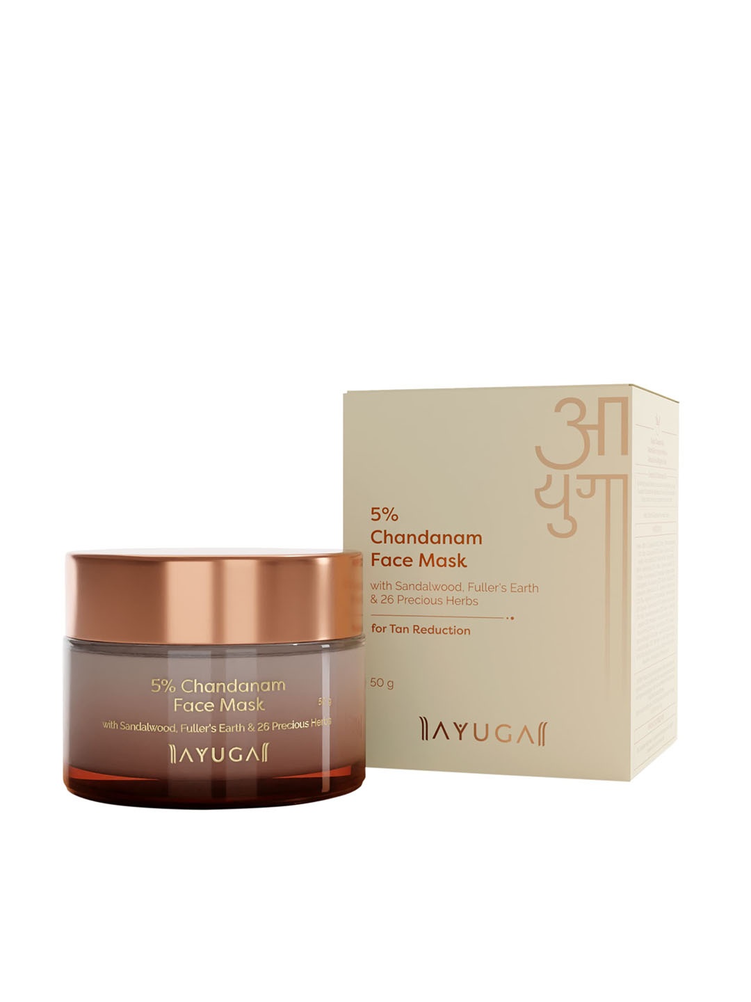 

Ayuga 5% Chandanam Face Mask with Sandalwood, Fuller's earth & 26 Precious Herbs - 50 g, Off white