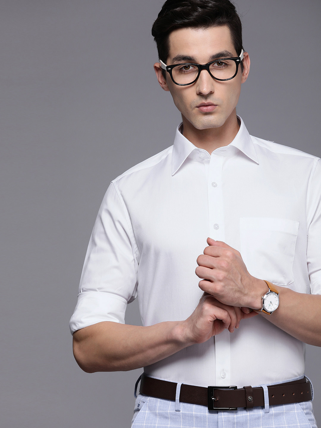 

Louis Philippe Men White Classic Fit Pure Cotton Formal Shirt