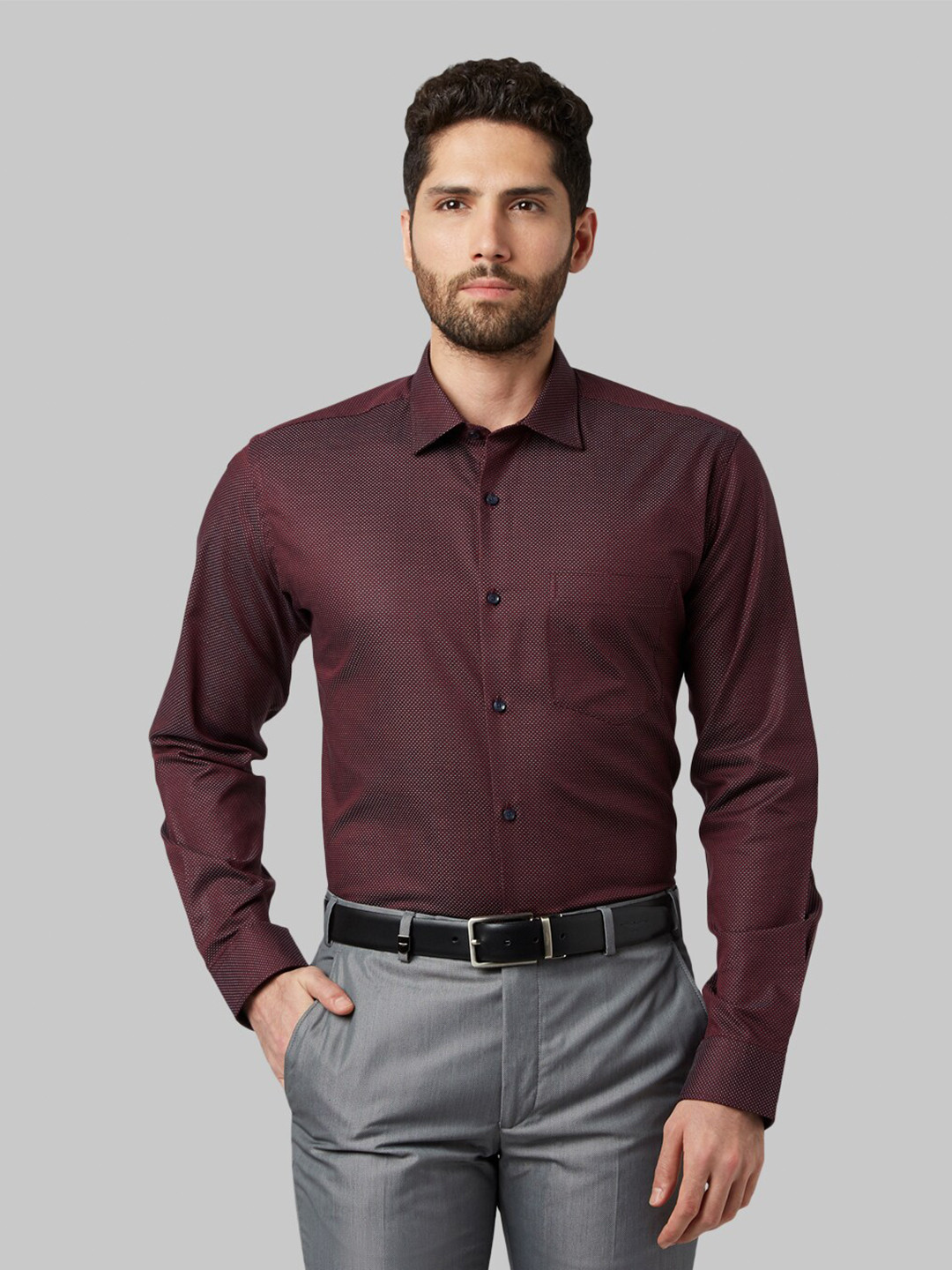 

Park Avenue Men Maroon Slim Fit Formal Shirt