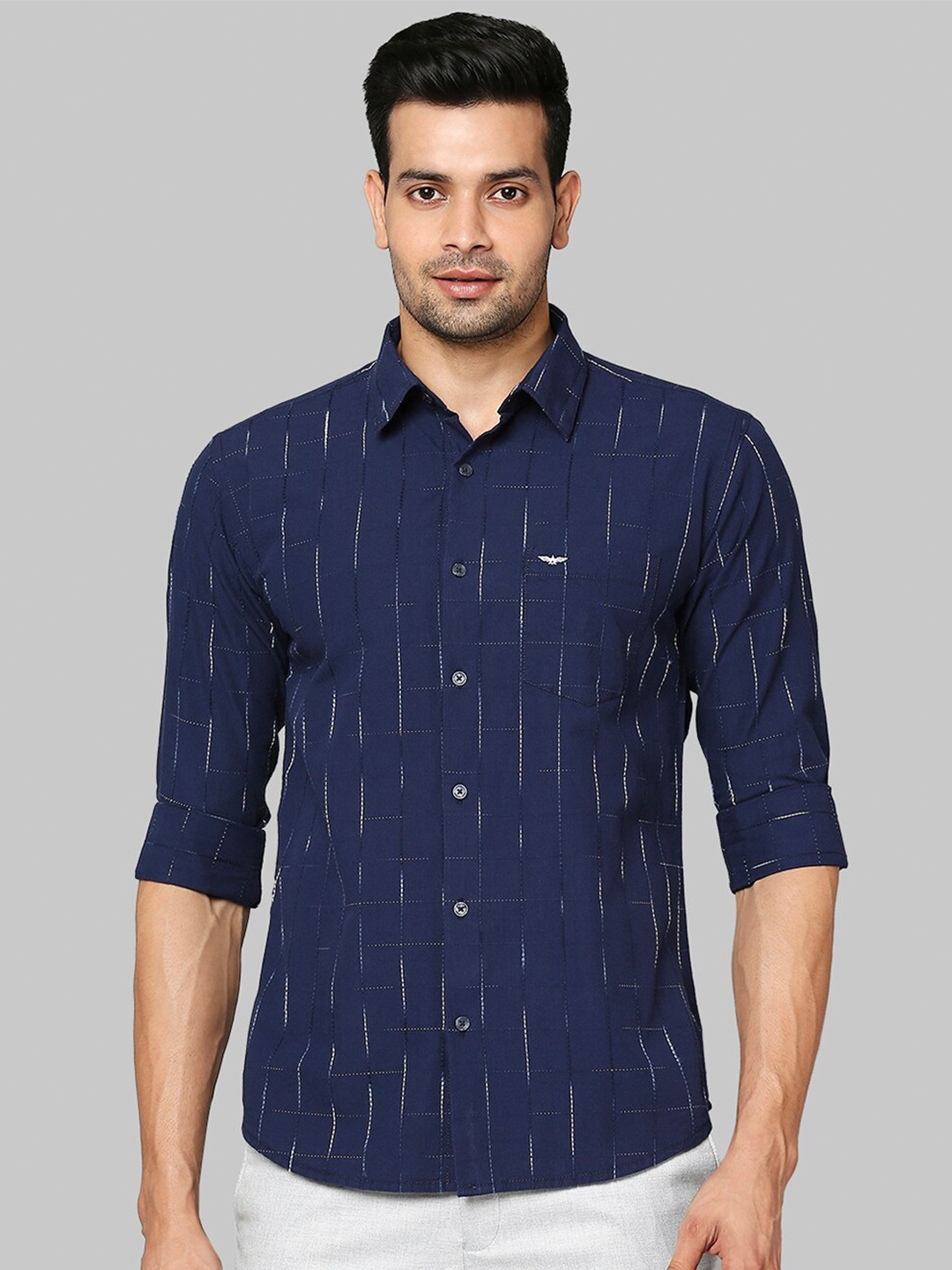 

Park Avenue Men Navy Blue Slim Fit Printed Casual Shirt