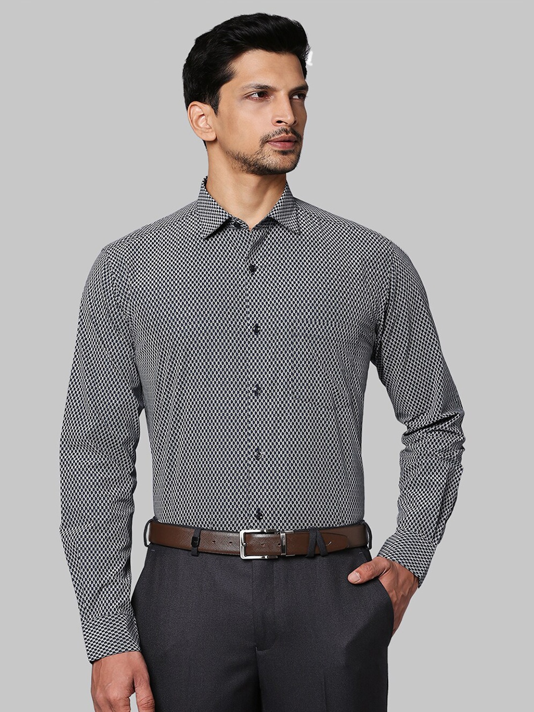 

Park Avenue Men Blue Slim Fit Printed Formal Shirt