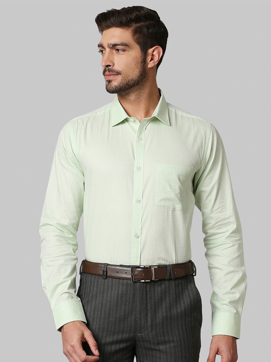 

Park Avenue Men Green Slim Fit Formal Shirt