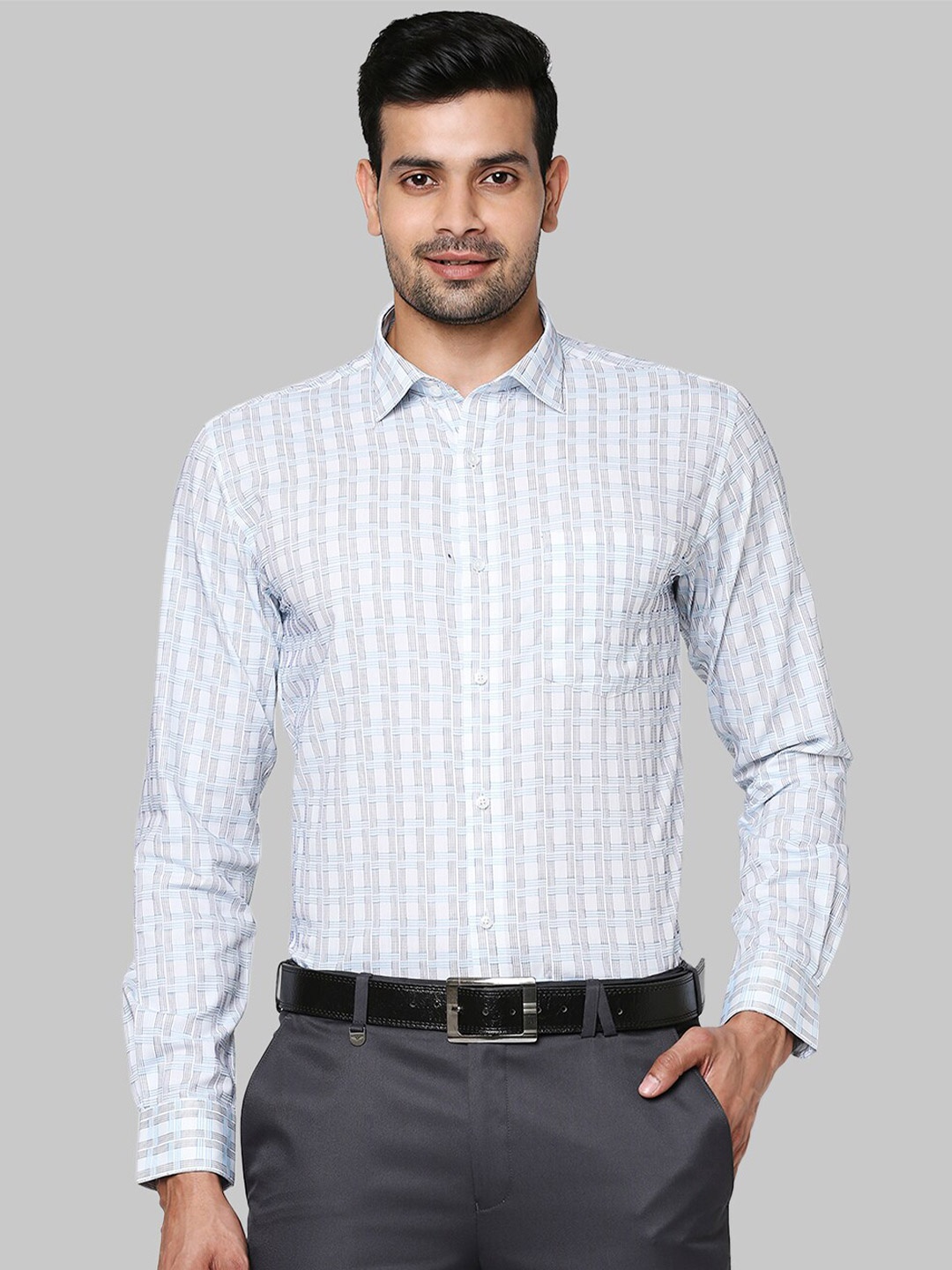 

Park Avenue Men Blue Slim Fit Printed Formal Shirt