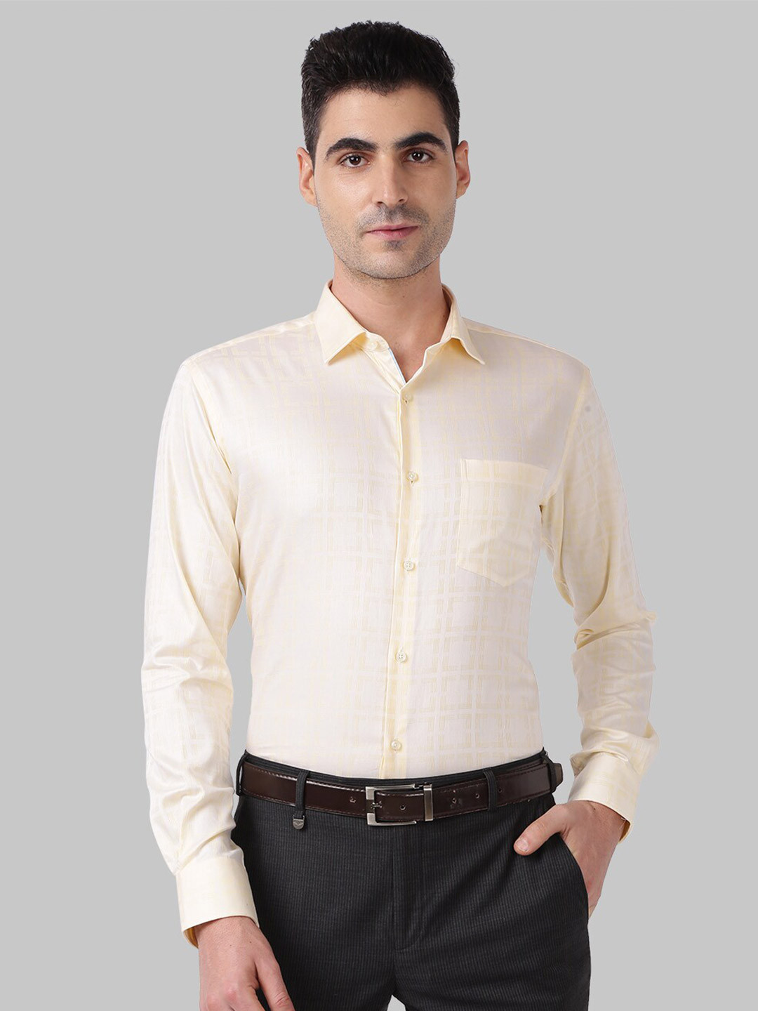 

Park Avenue Men Yellow Slim Fit Formal Shirt