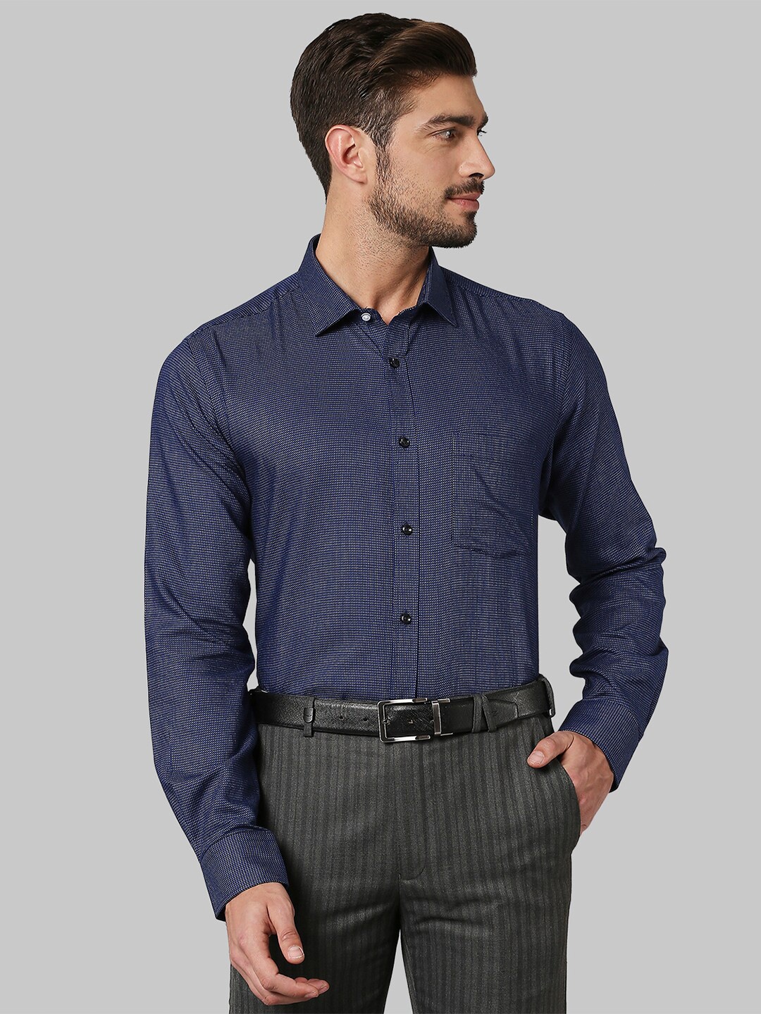 

Park Avenue Men Blue Cotton Slim Fit Formal Shirt