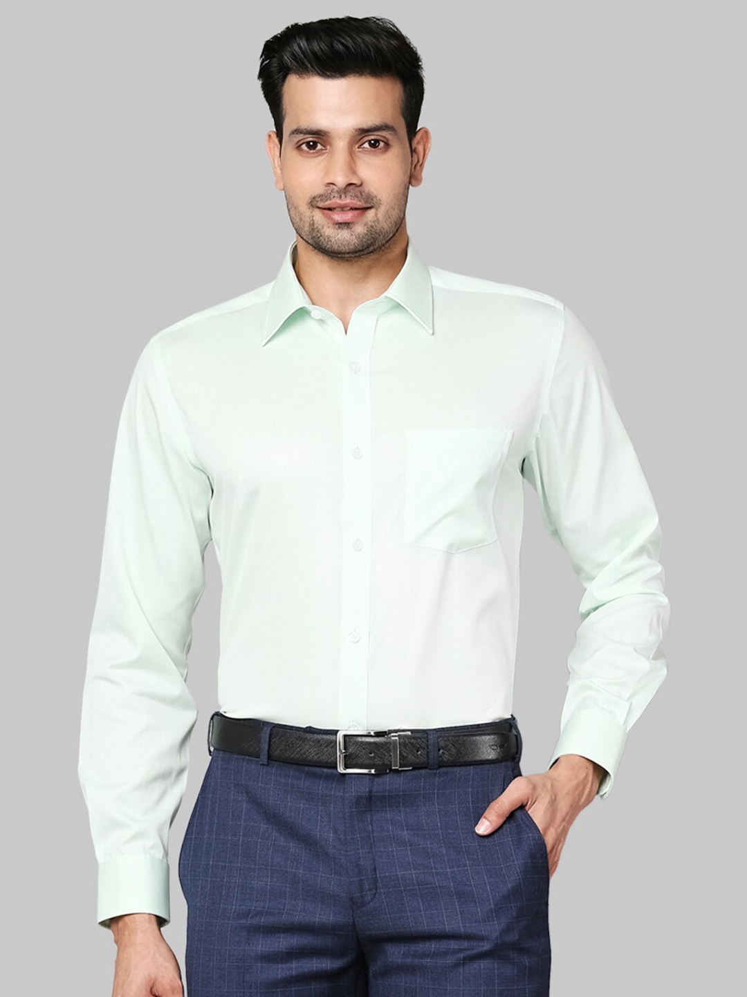 

Park Avenue Men Green Formal Shirt