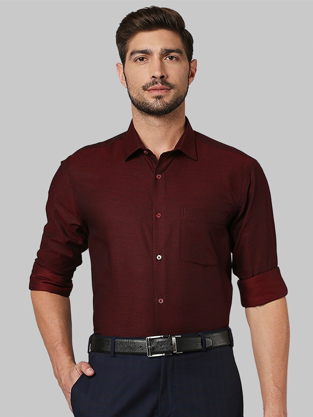 

Park Avenue Men Maroon Slim Fit Formal Shirt