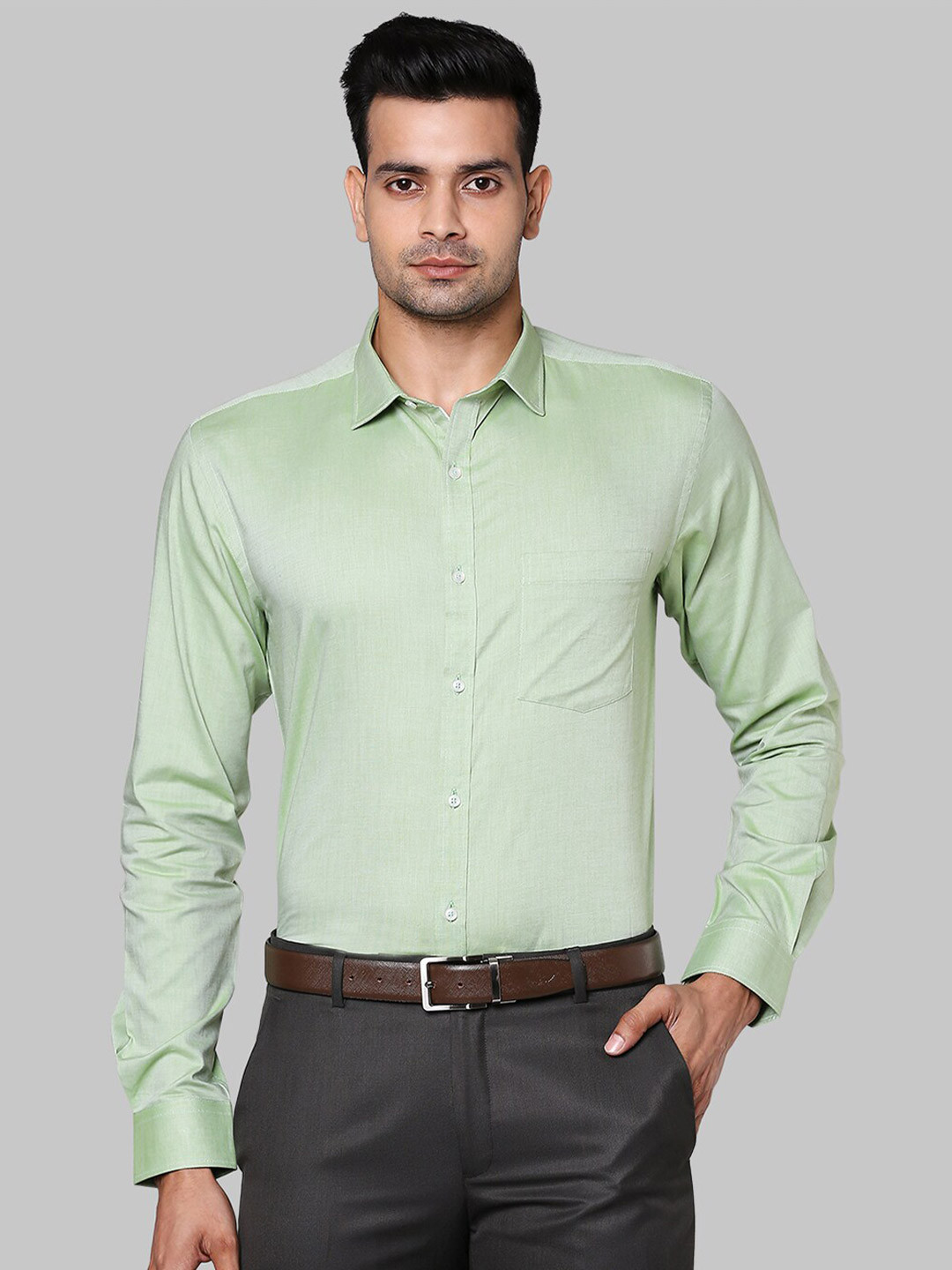

Park Avenue Men Green Slim Fit Formal Shirt