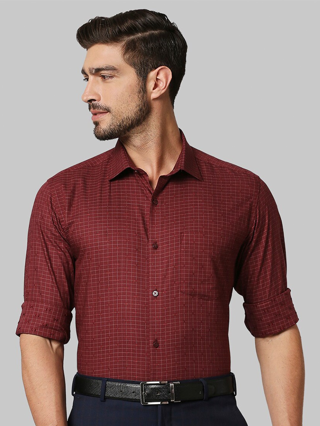 

Park Avenue Men Maroon Slim Fit Formal Shirt