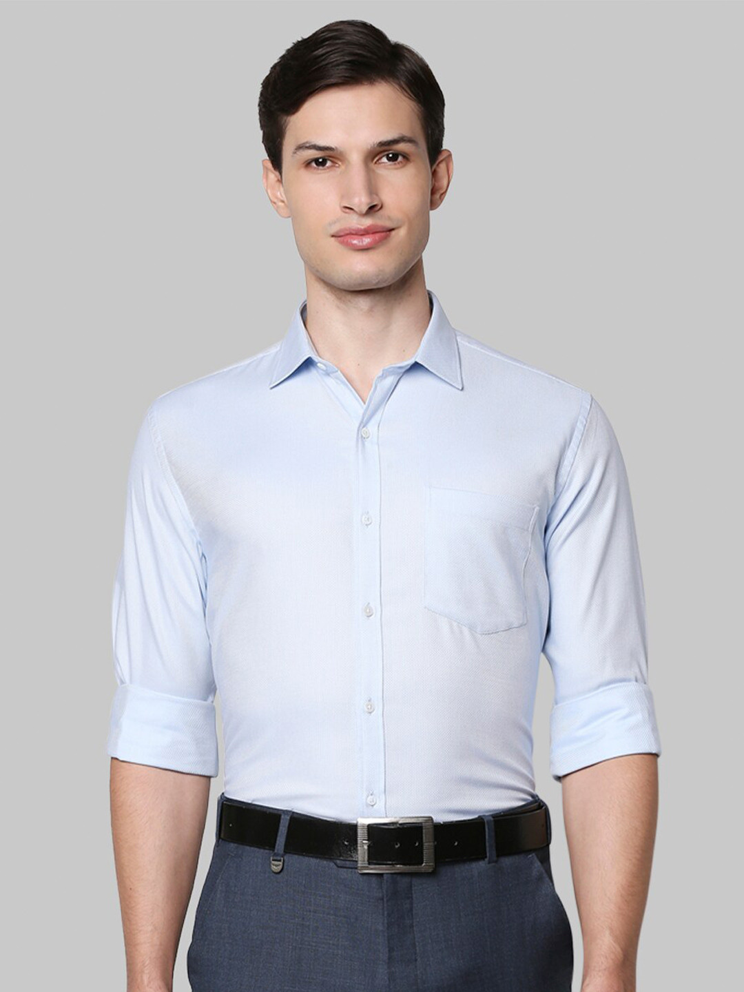 

Park Avenue Men Solid Blue Slim Fit Formal Shirt