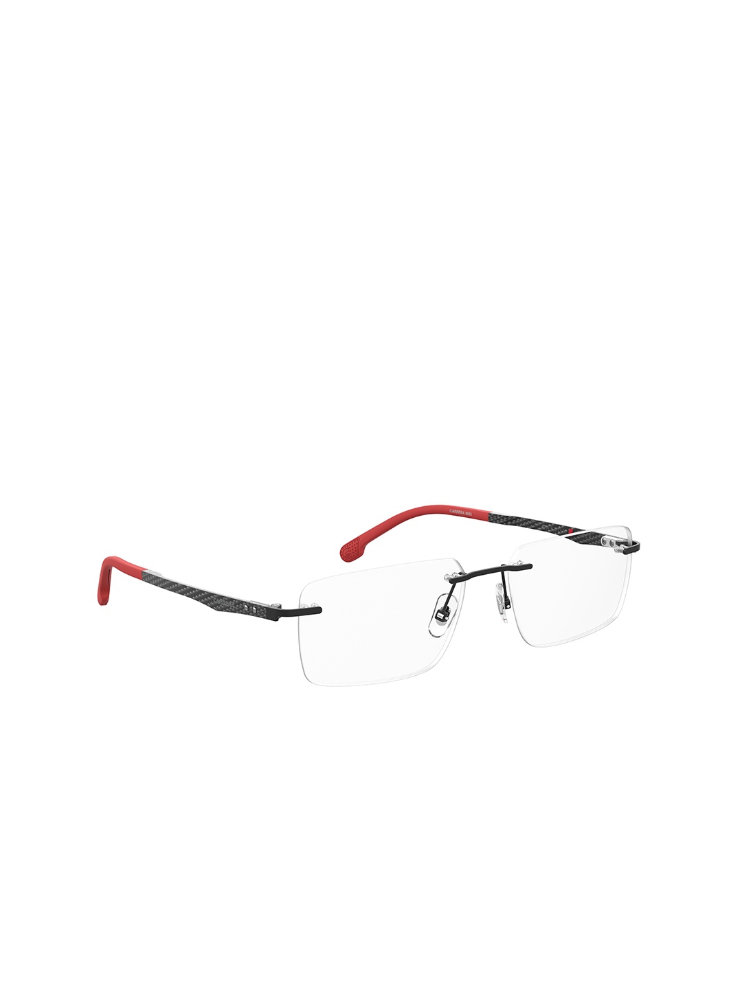 

Carrera Men Black & Red Rimless Rectangle Frames