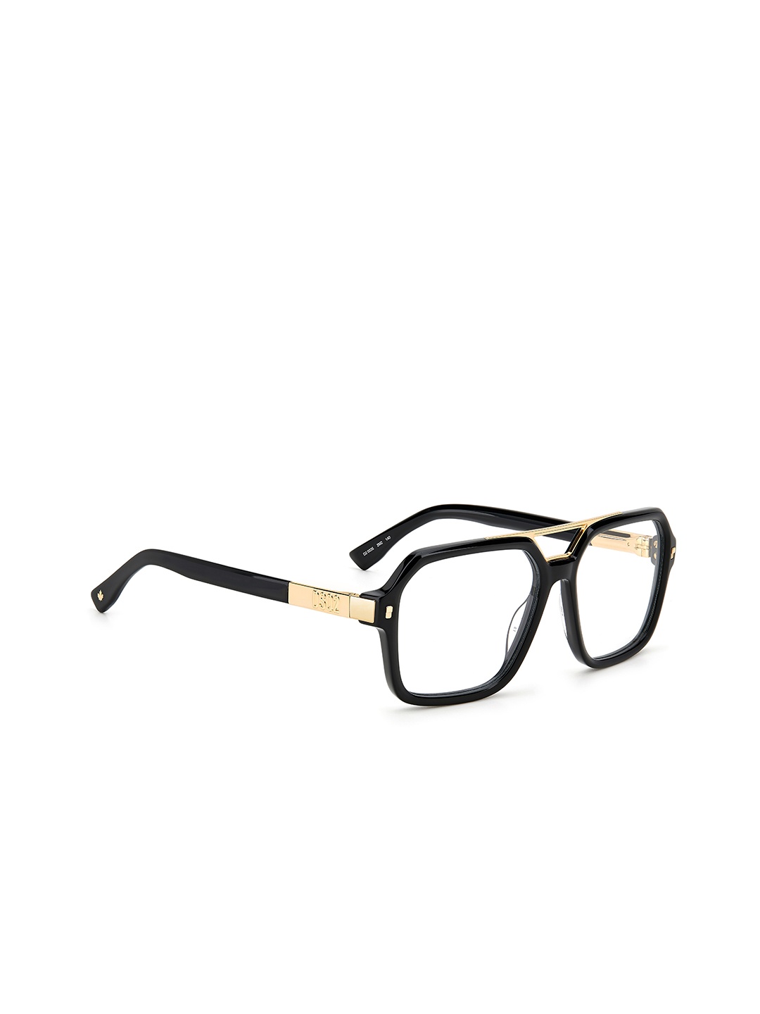 

Dsquared2 Men Black & Gold-Toned Full Rim Rectangle Frames