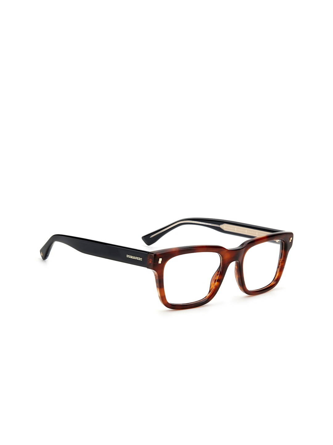 

Dsquared2 Men Brown & Black Abstract Full Rim Rectangle Frames