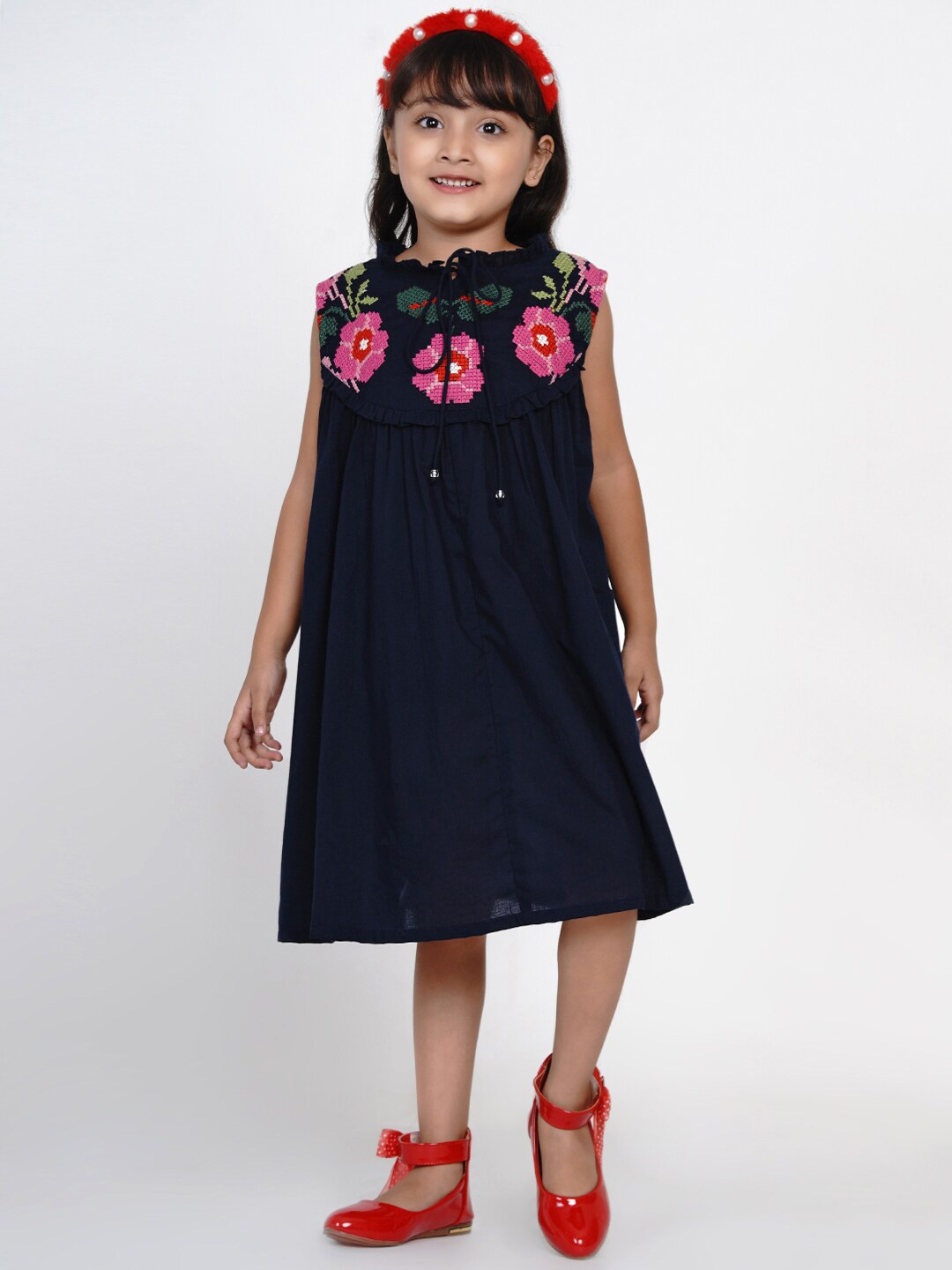 

Bitiya by Bhama Navy Blue & Pink Floral Dress