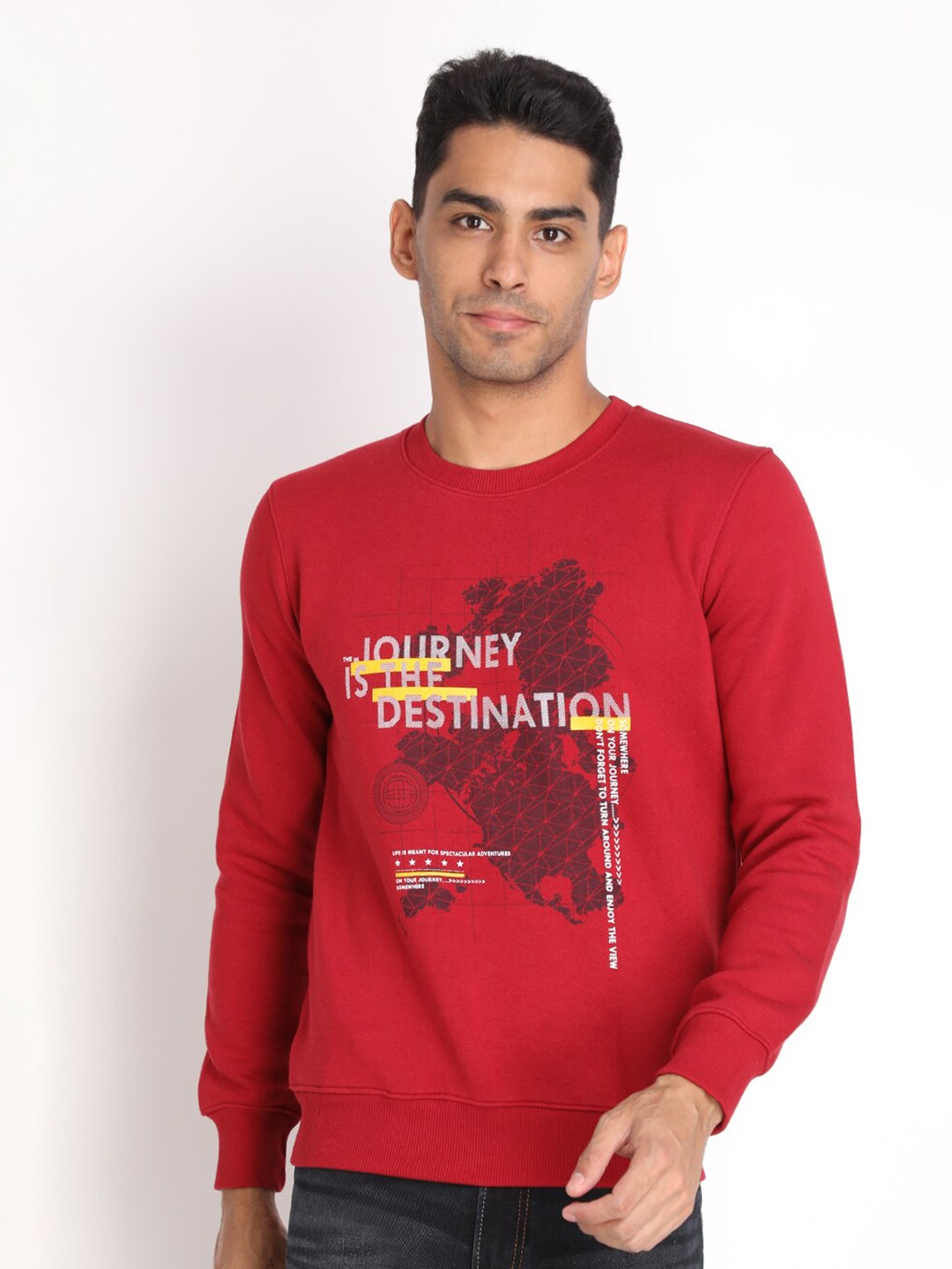 

PROTEX Men Red Printed Sweatshirt