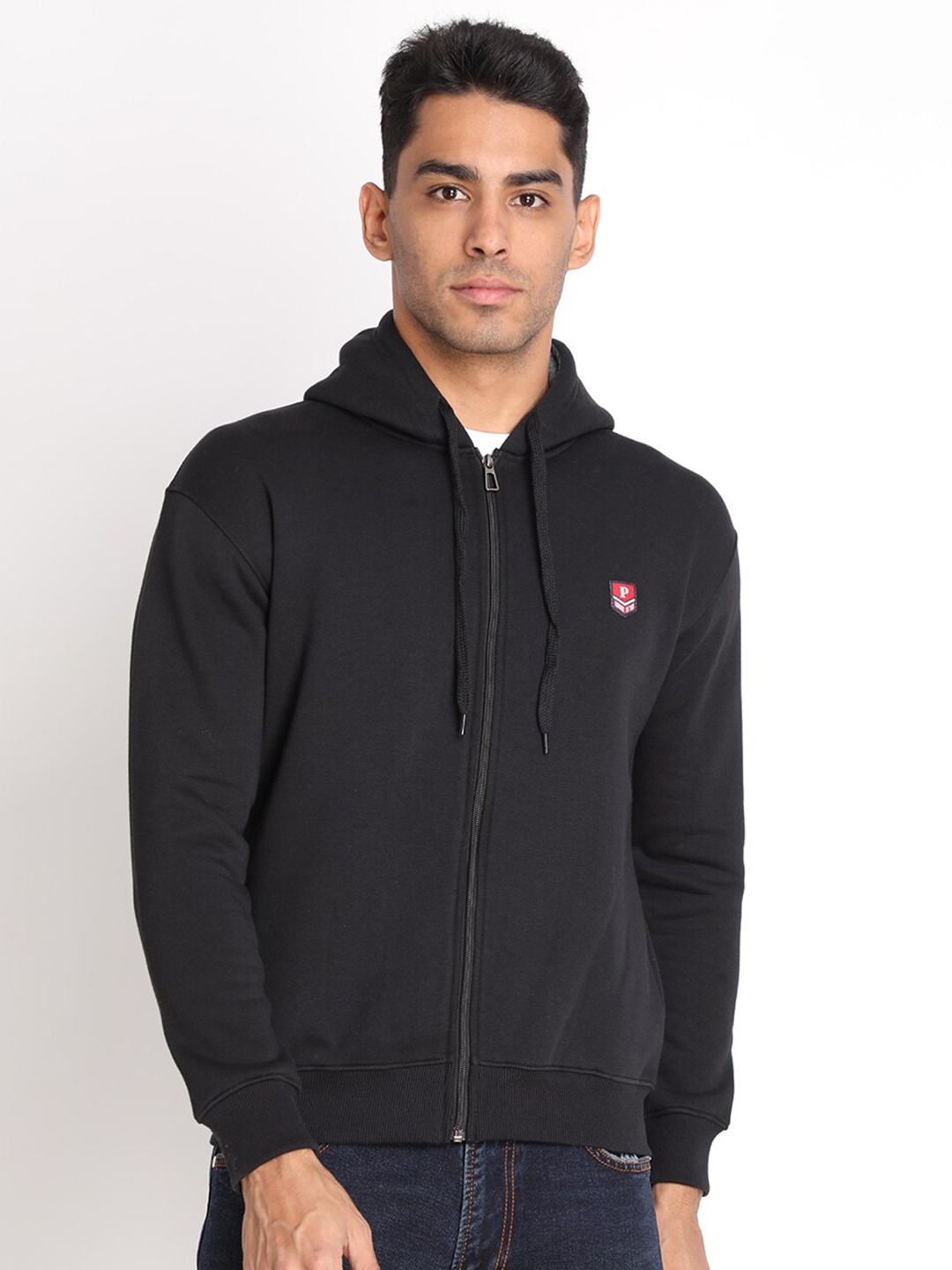 

PROTEX Men Black Hooded Sweatshirt
