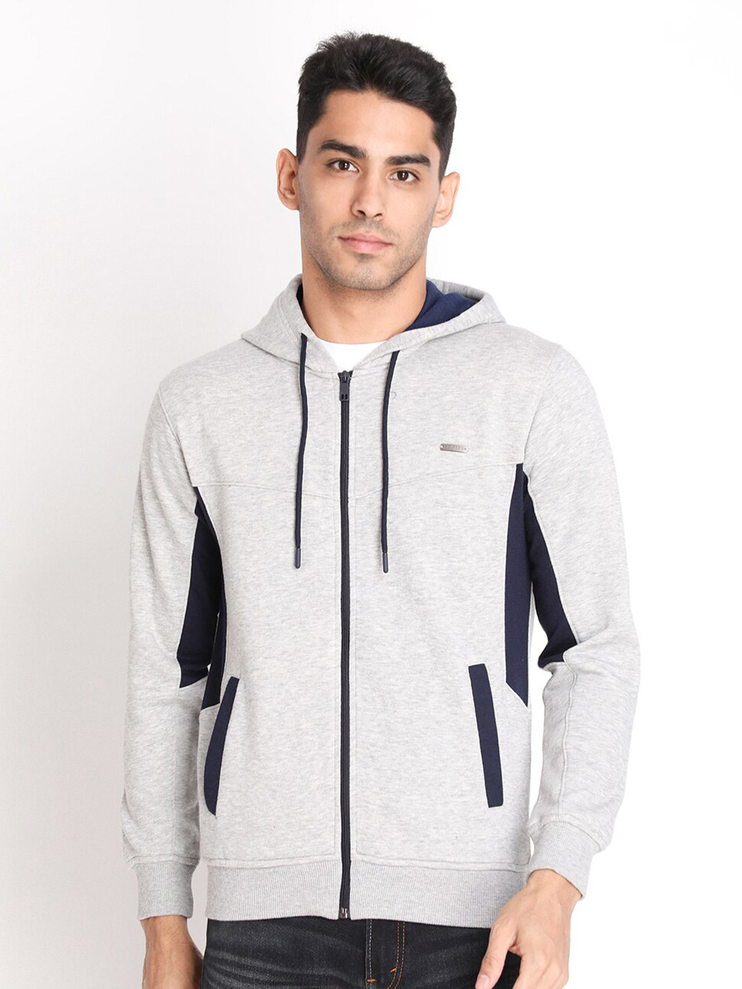 

PROTEX Men Grey Hooded Sweatshirt