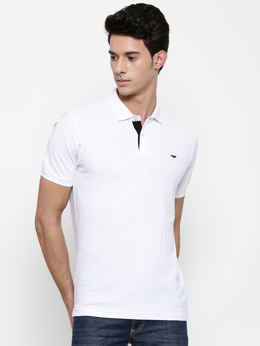 

Park Avenue Men White Solid Polo T-Shirt