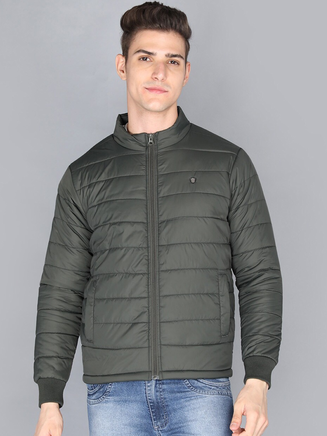 

PROTEX Men Olive Green Outdoor Puffer Jacket