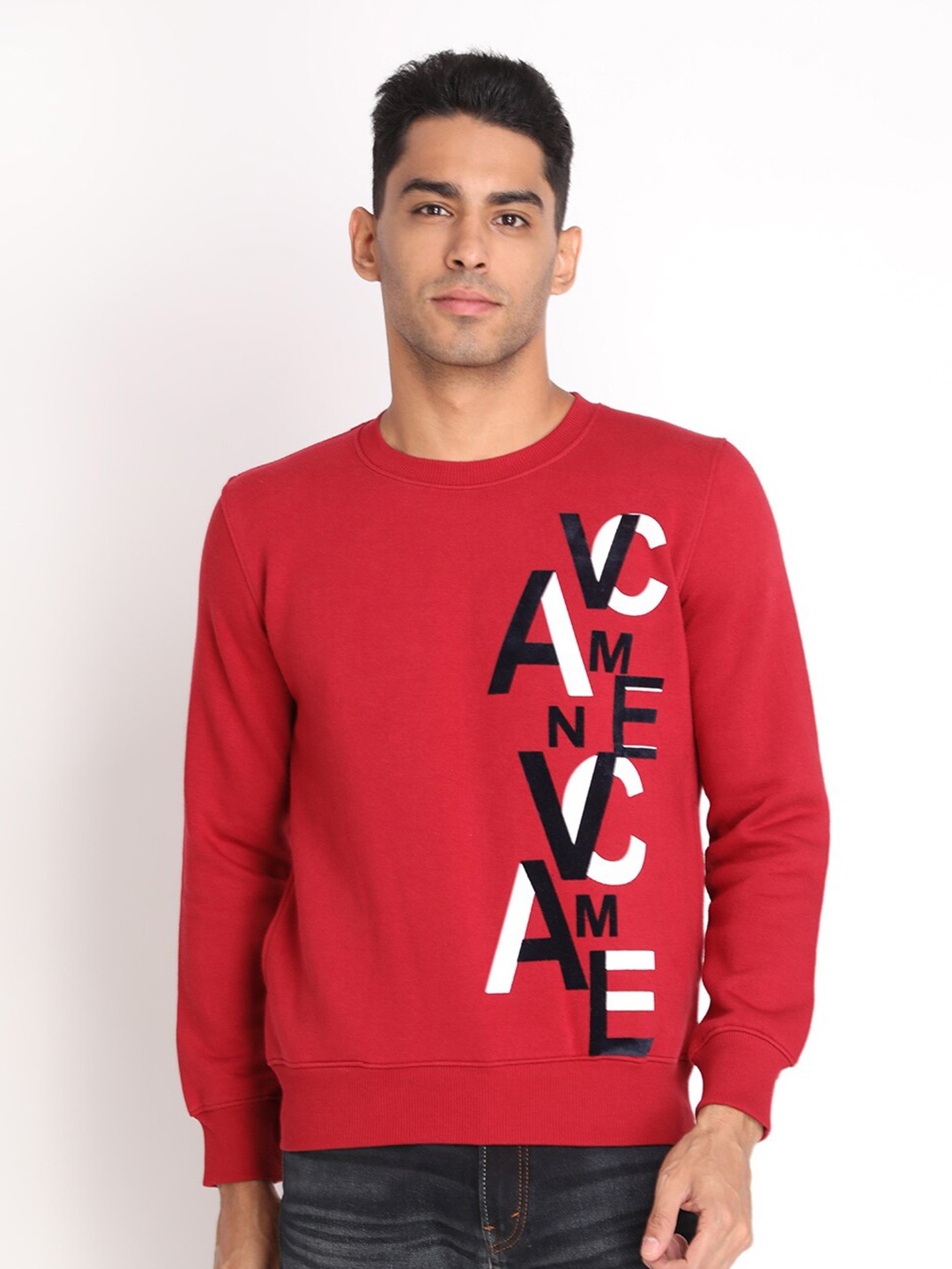 

PROTEX Men Red Printed Sweatshirt