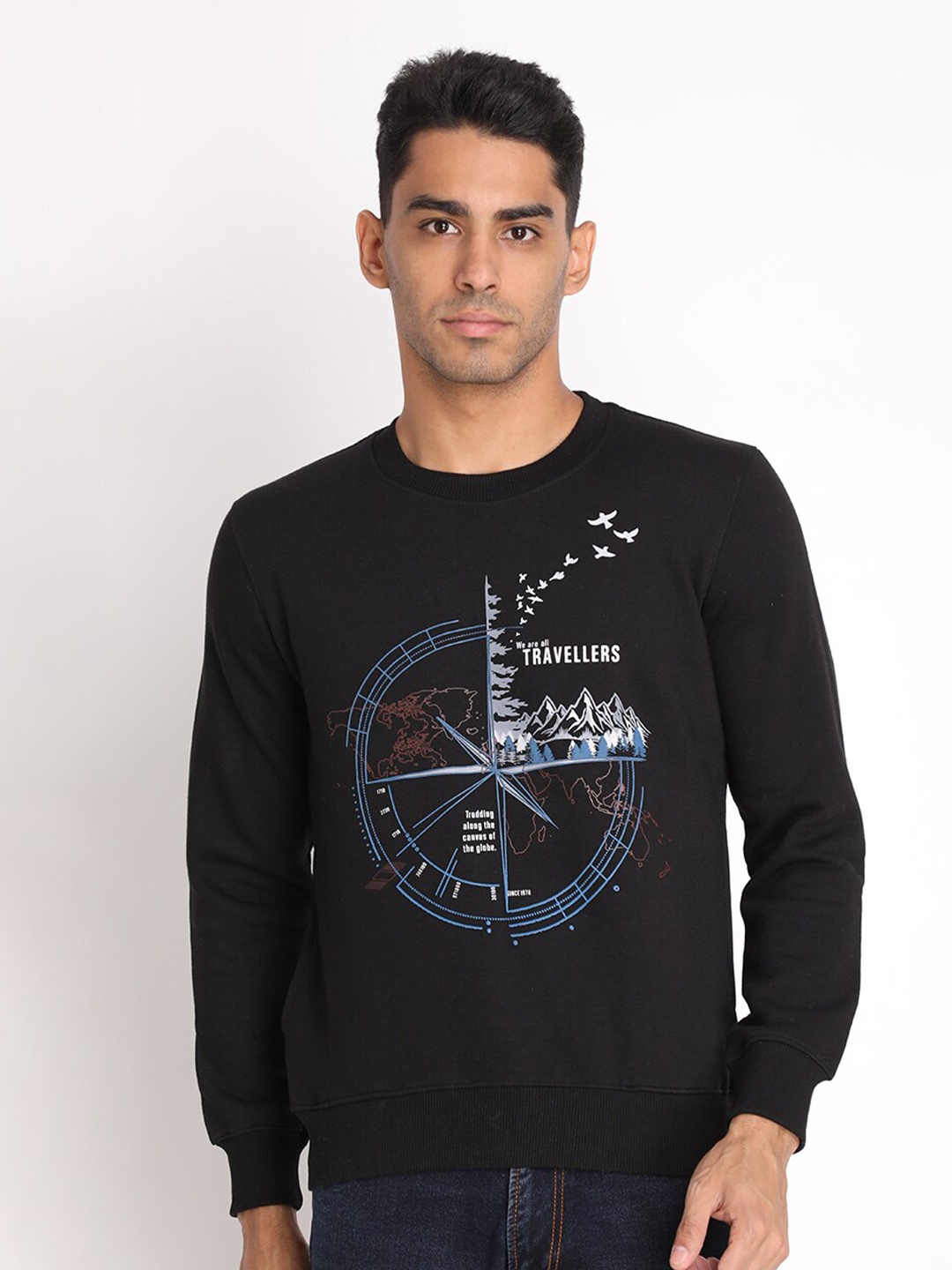 

PROTEX Men Black Printed Sweatshirt