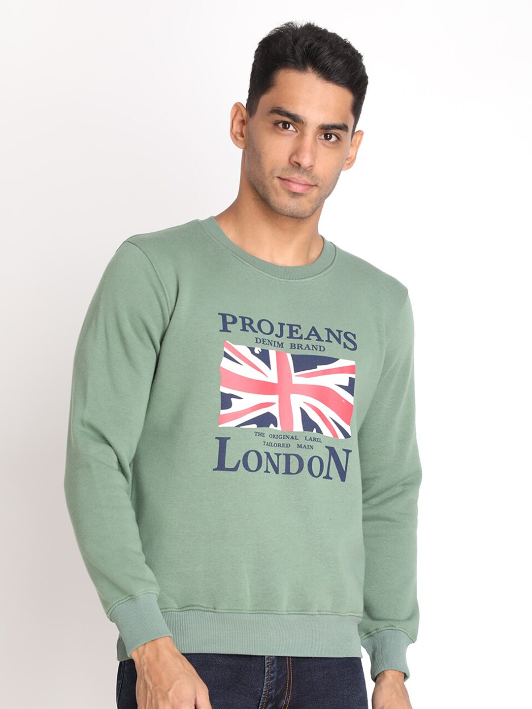 

PROTEX Men Green Printed Sweatshirt