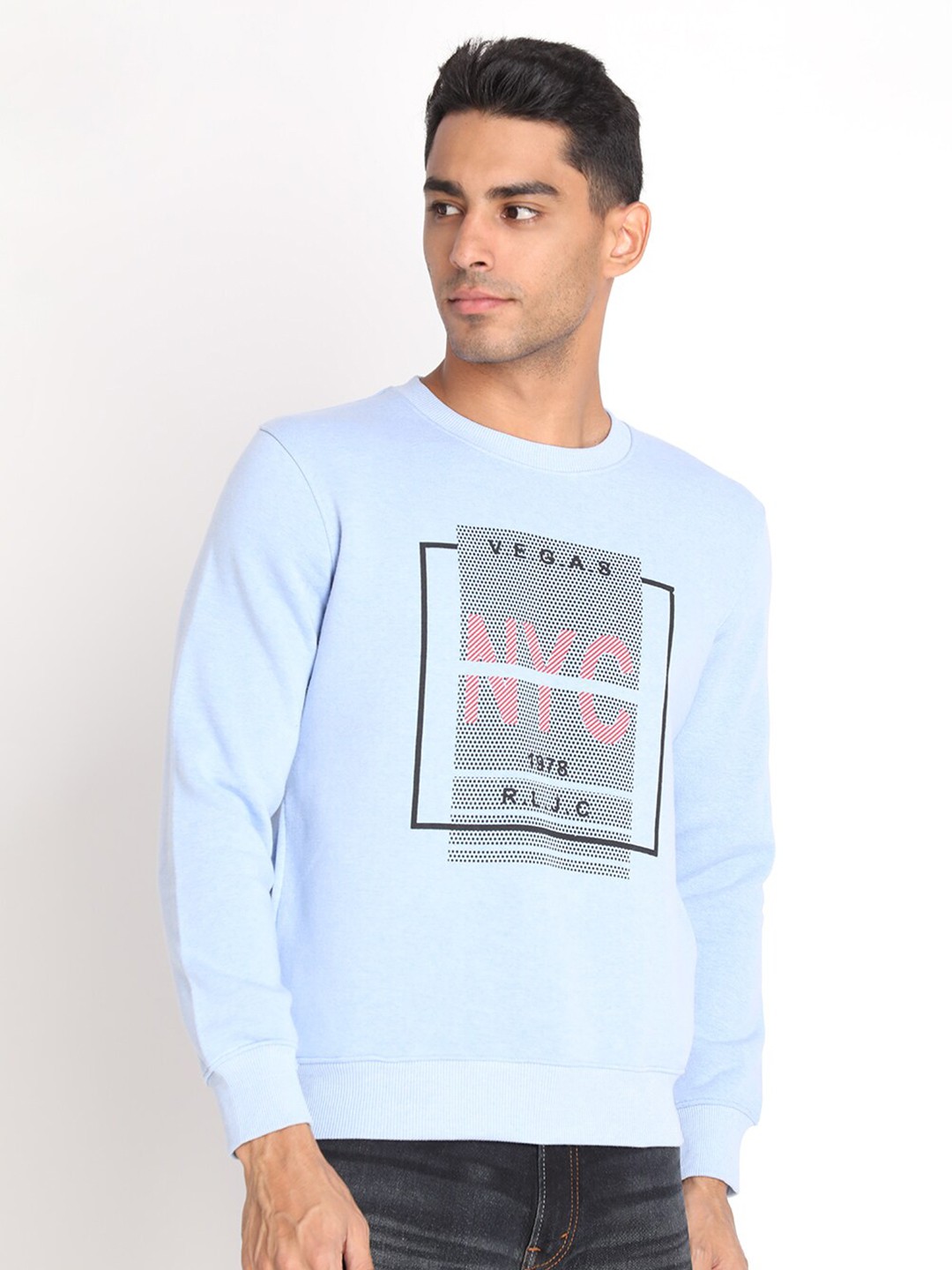 

PROTEX Men Blue Printed Sweatshirt