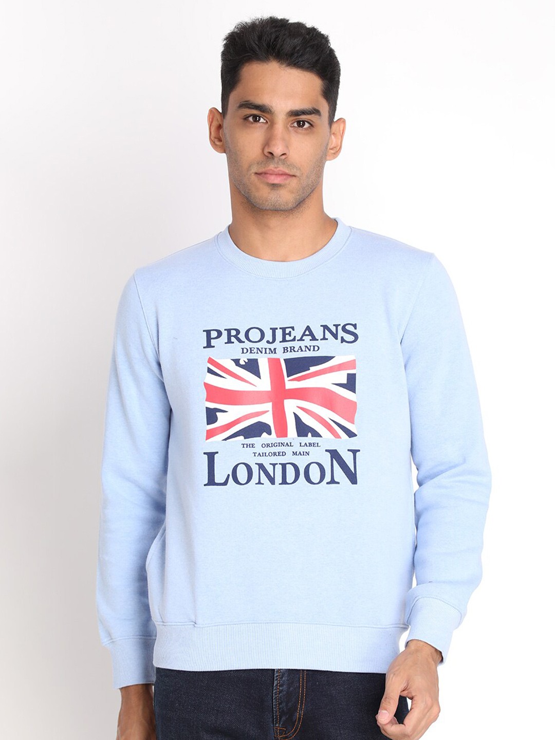 

PROTEX Men Blue Printed Sweatshirt