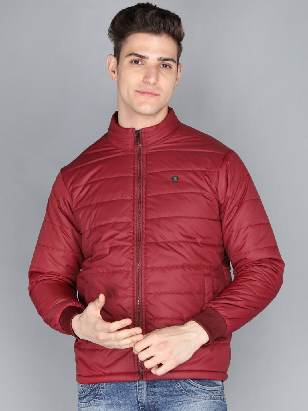 

PROTEX Men Maroon Longline Outdoor Bomber Jacket