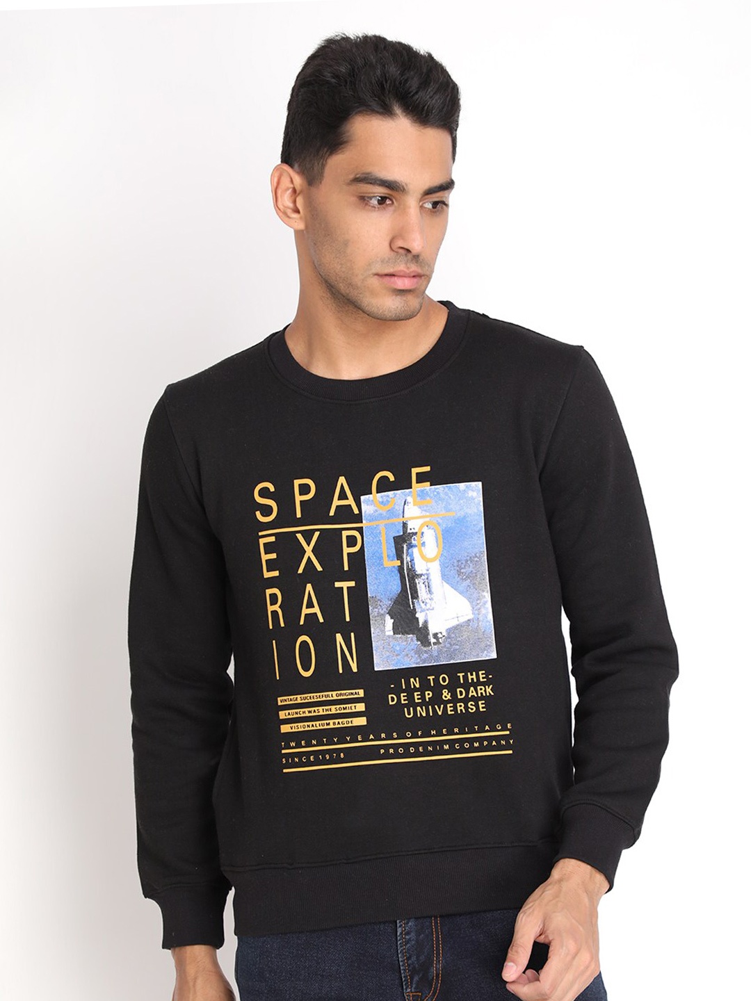 

PROTEX Men Black Printed Sweatshirt