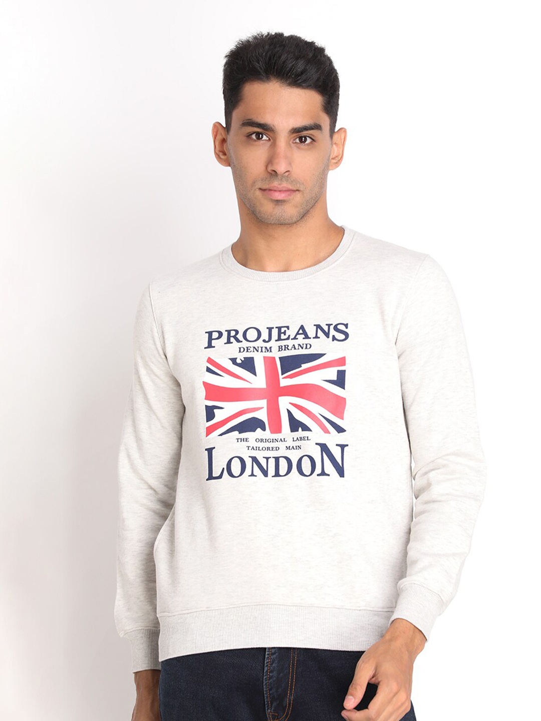 

PROTEX Men Grey Printed Sweatshirt