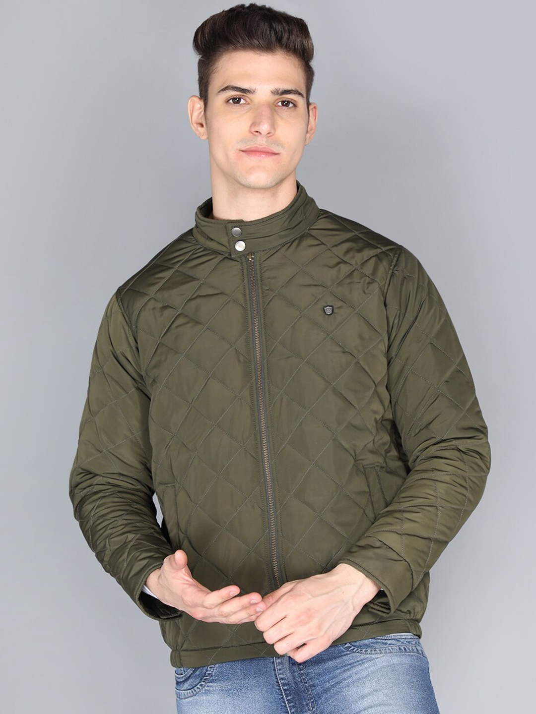

PROTEX Men Olive Green Outdoor Bomber Jacket