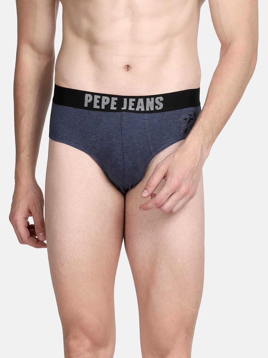 

Pepe Jeans Men Blue Solid Pure Cotton Basic Briefs
