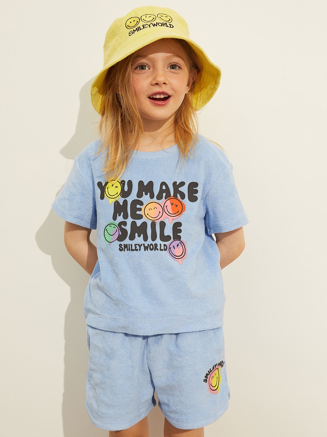 

H&M Girls 2-Piece Printed Terry Set, Blue