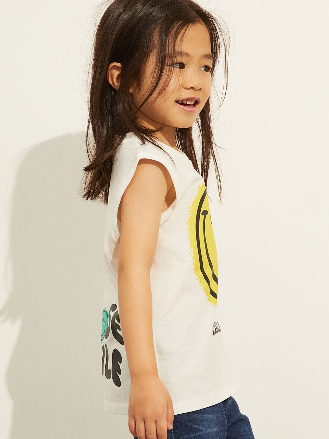 

H&M Boys White & Yellow Printed Vest Top