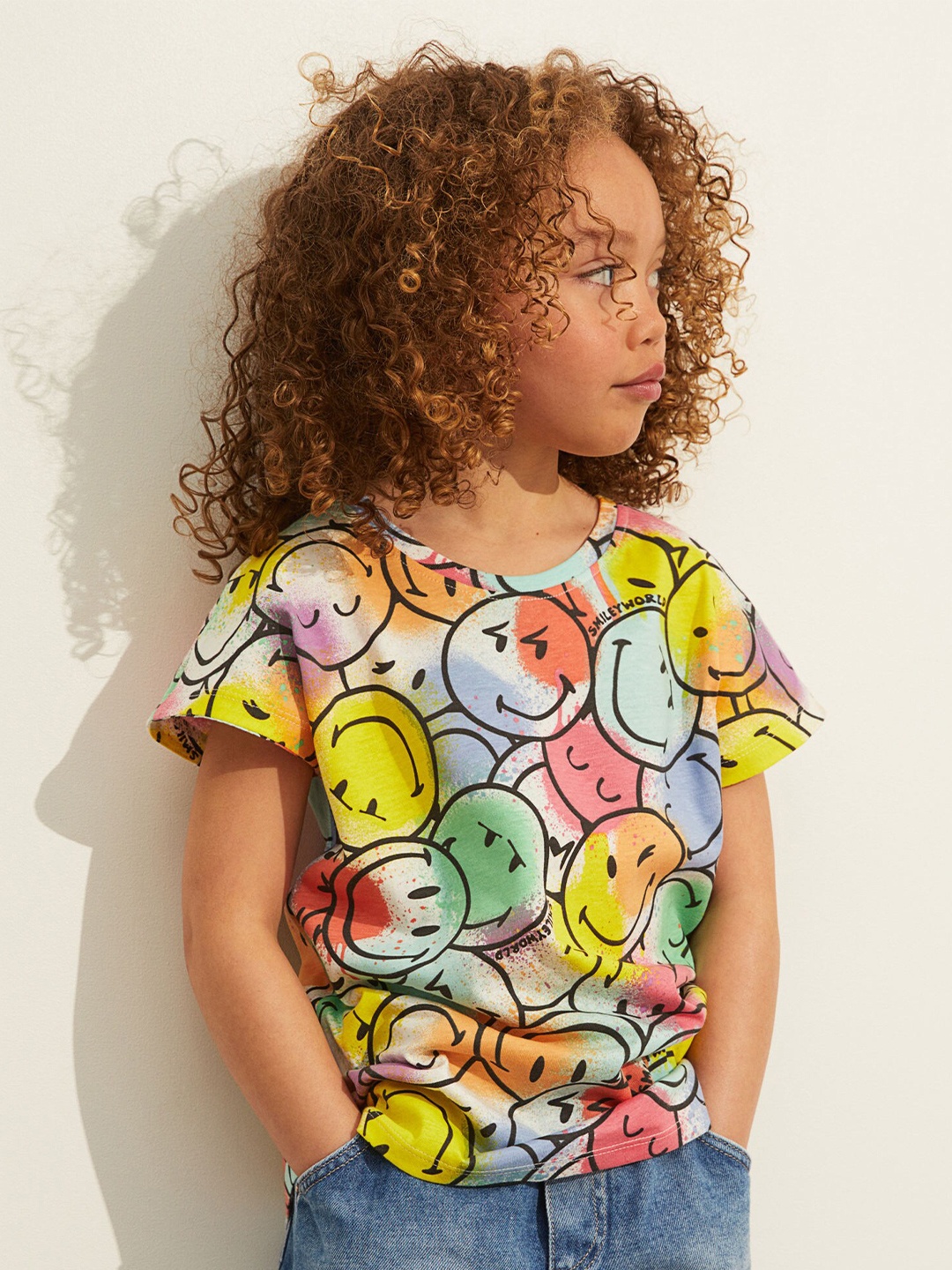 

H&M Girls Multicolored Cotton Patterned Top, Multi